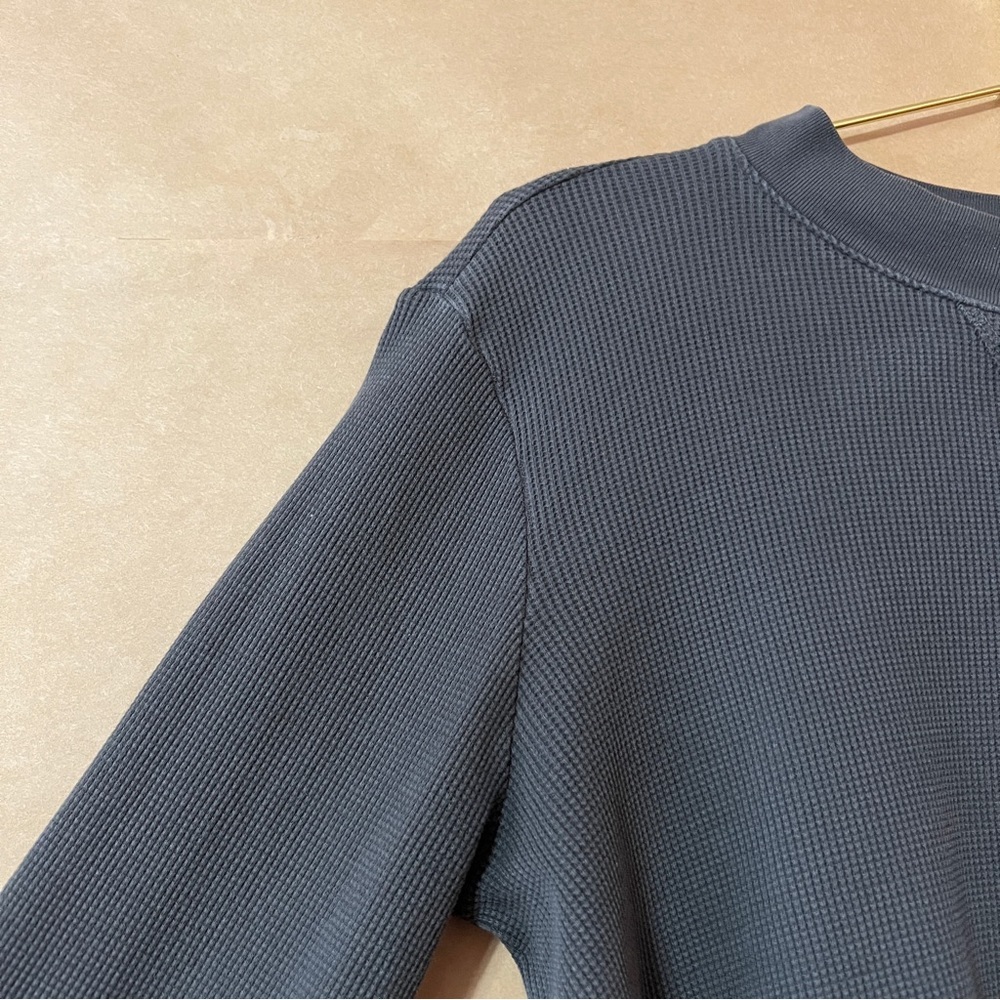 Mate The Label | Organic Thermal Crew Neck Shirt Pullover Top Charcoal Size XS - Picture 5 of 10